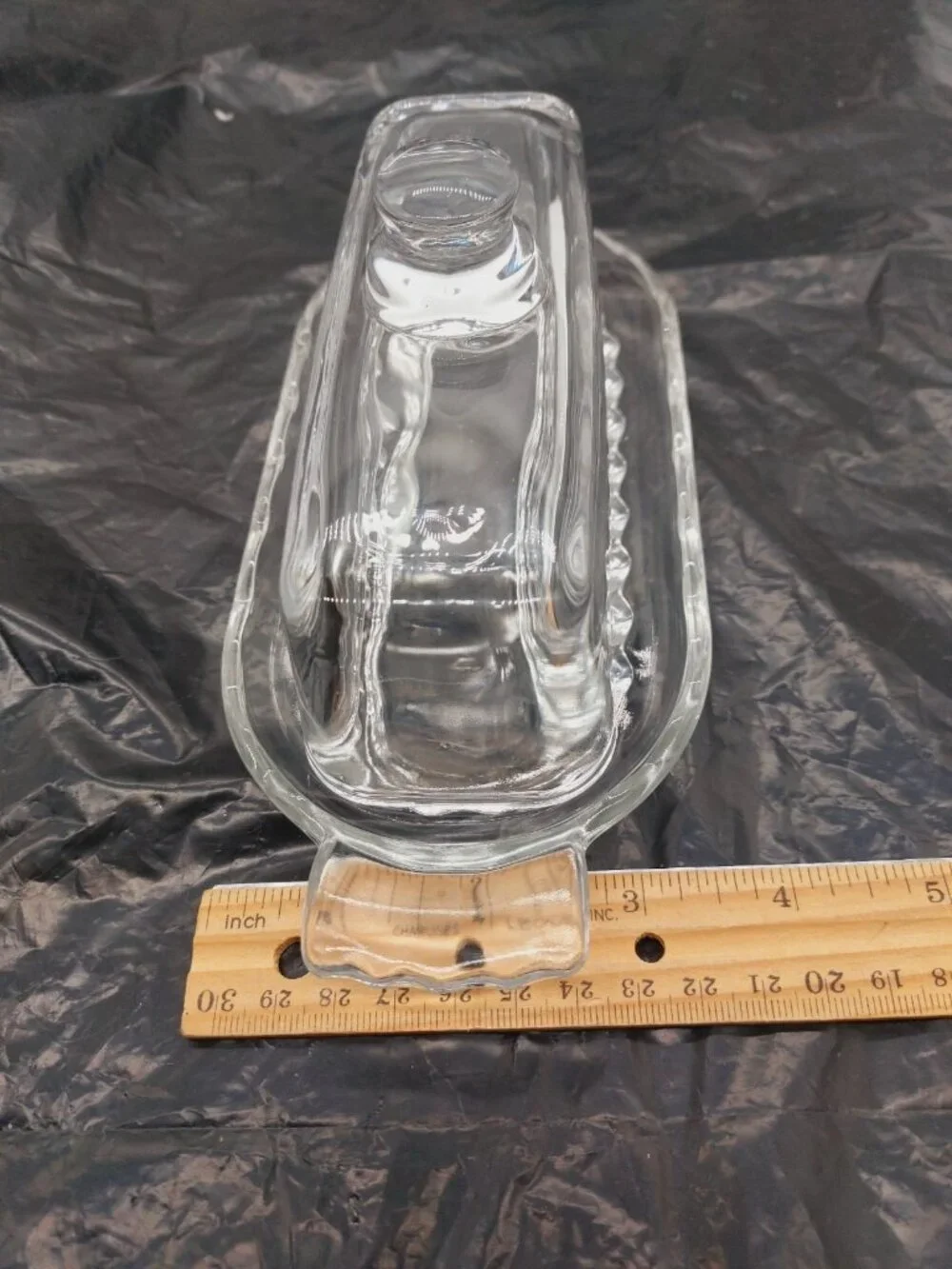 Glass Butter Dish with Lid for Countertop Clear Crystal Classic